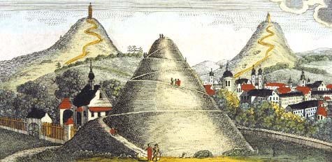 Mounds of Krakow, the 18th-century book illustration