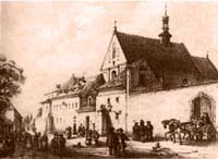 Krakow church of St. Casimir and the Reformed-Franciscan monastery in the mid 19th century